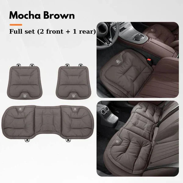 Soft Leather Car Seat Cushion Set with Anti Slip Silicone Backing