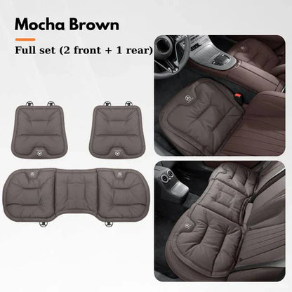 Soft Leather Car Seat Cushion Set with Anti Slip Silicone Backing
