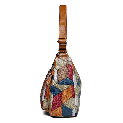 Women’s Geometric Patchwork Mosaic Handbag