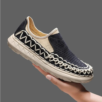 Men's Woven Perforated Slip-On Shoes