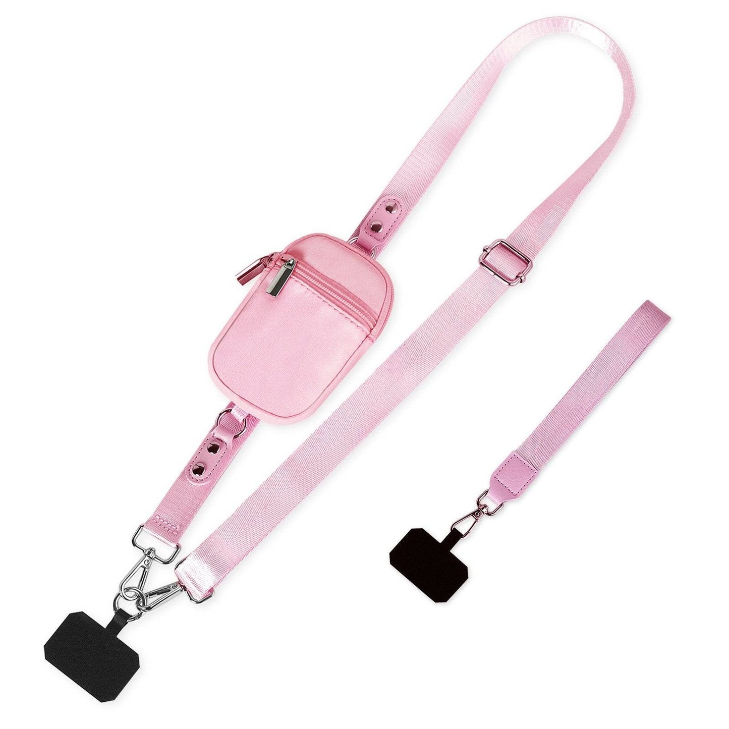 Adjustable Crossbody Phone Strap with Detachable Pouch