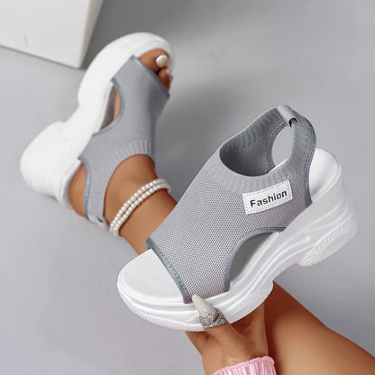 Women’s Casual Solid-Colour Wedge Comfort Sandals
