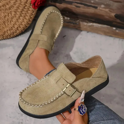 Women’s Non-Slip Leather-Look Comfort Trainers