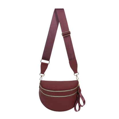 Women’s Multi-Pocket Leather-Look Crossbody Bag