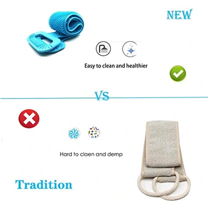 Flexible Silicone Back Scrubber with Handles