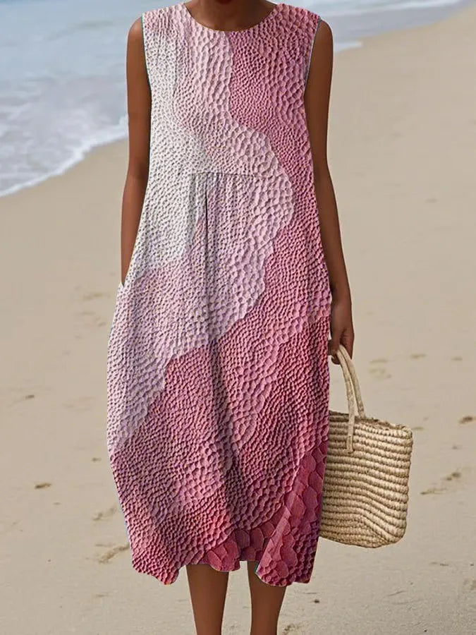 Women’s Ocean Breeze Sleeveless Summer Midi Dress