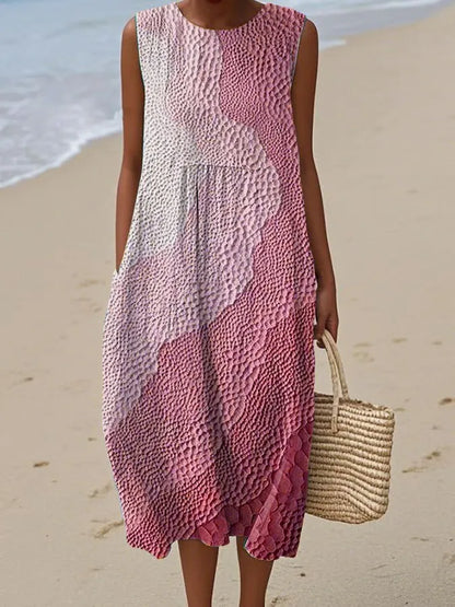 Women’s Ocean Breeze Sleeveless Summer Midi Dress