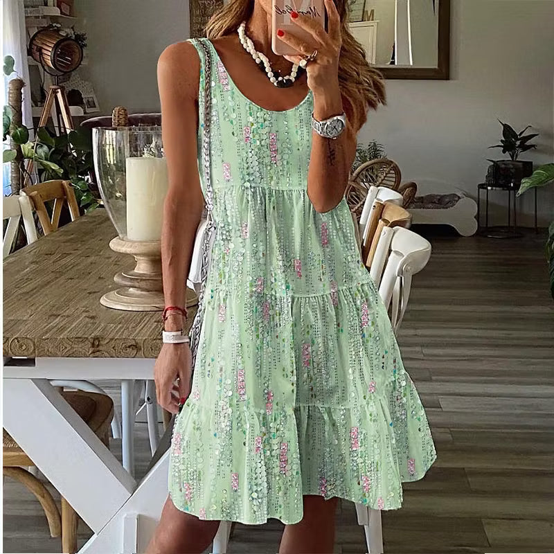 Women’s Sleeveless Tiered Midi Dress