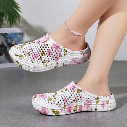 Women's Floral Print Ventilated Clog Slides