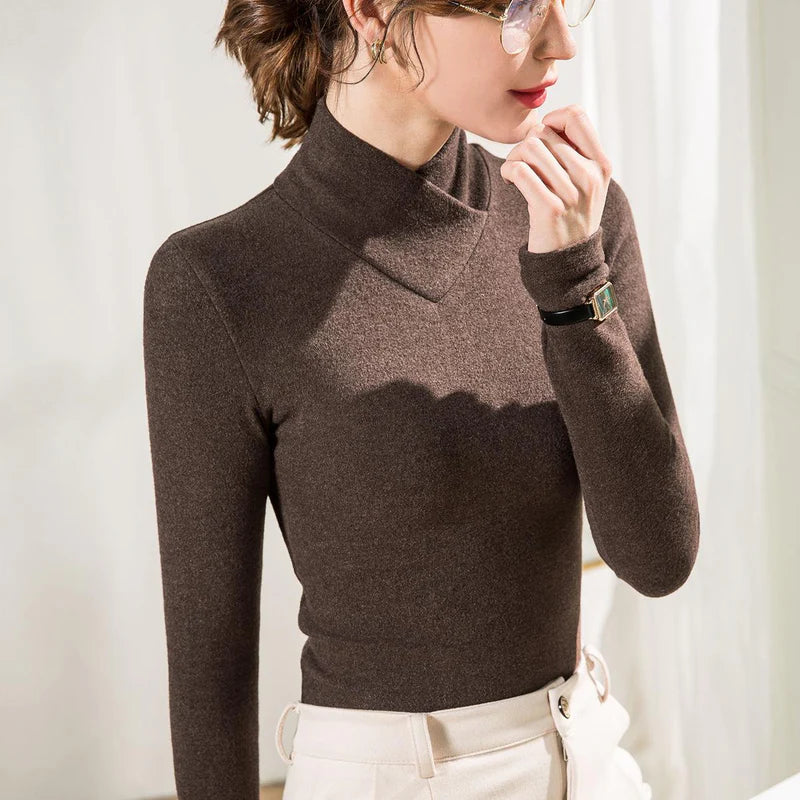 Women’s Twisted High-Neck Slim-Fit Knit Top
