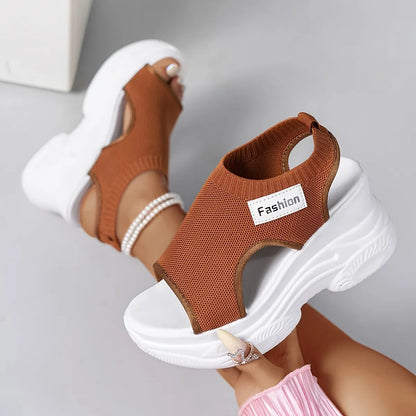 Women’s Casual Solid-Colour Wedge Comfort Sandals