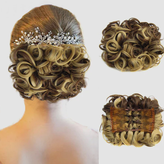 Women’s Messy Curly Bun Hair Extension Scrunchie