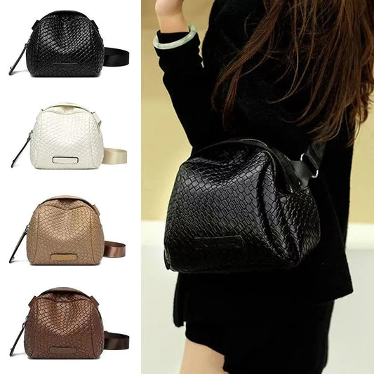 Hand Weaving Cowhide Shell Bag