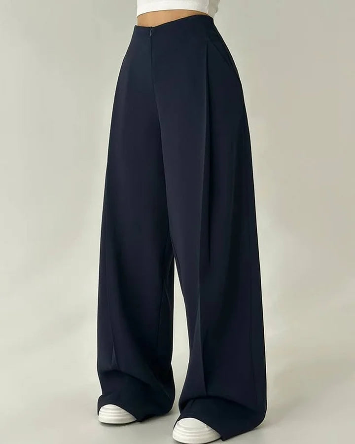 Women’s High-Waist Flowing Wide-Leg Trousers