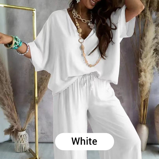 Women’s Relaxed Fit Two-Piece Top and Trousers Set