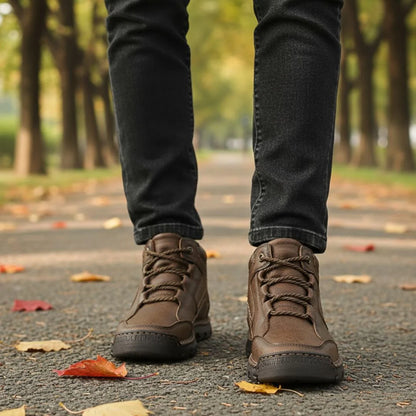 Men’s Insulated Winter Leather-Look Boots