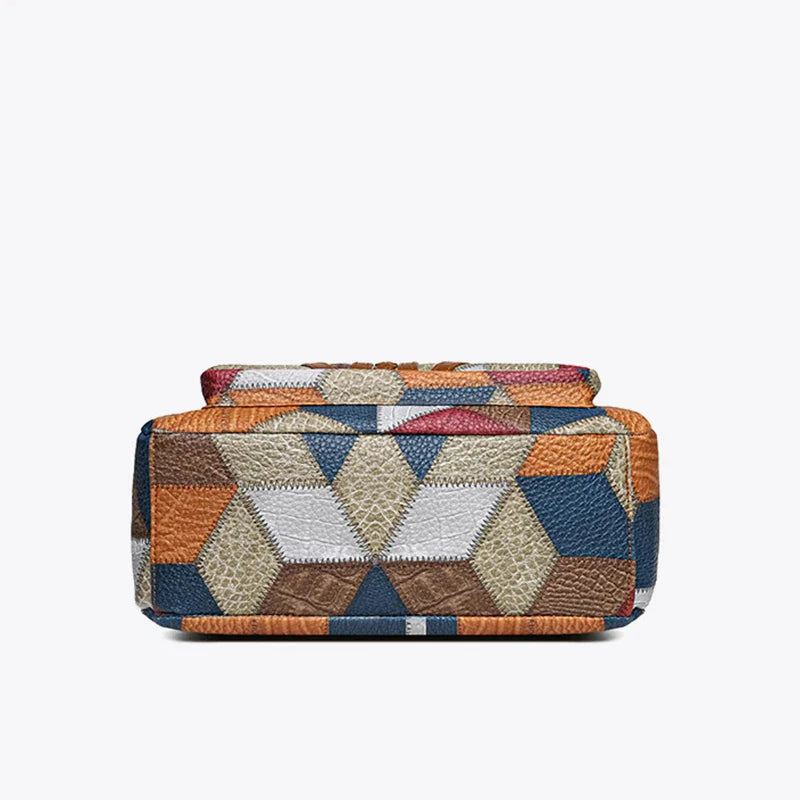 Women’s Geometric Patchwork Mosaic Handbag