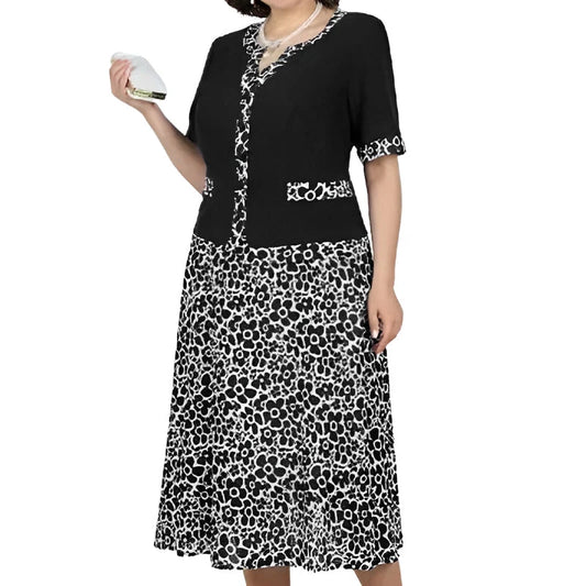 Women’s Floral Contrast Midi Dress