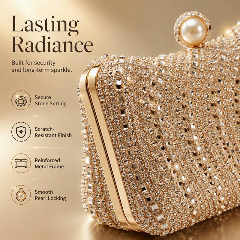 Women's Pearl Clasp Evening Clutch