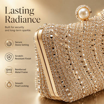 Women's Pearl Clasp Evening Clutch