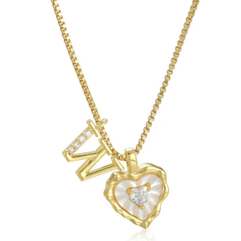 Women's Personalised Heart Initial Necklace