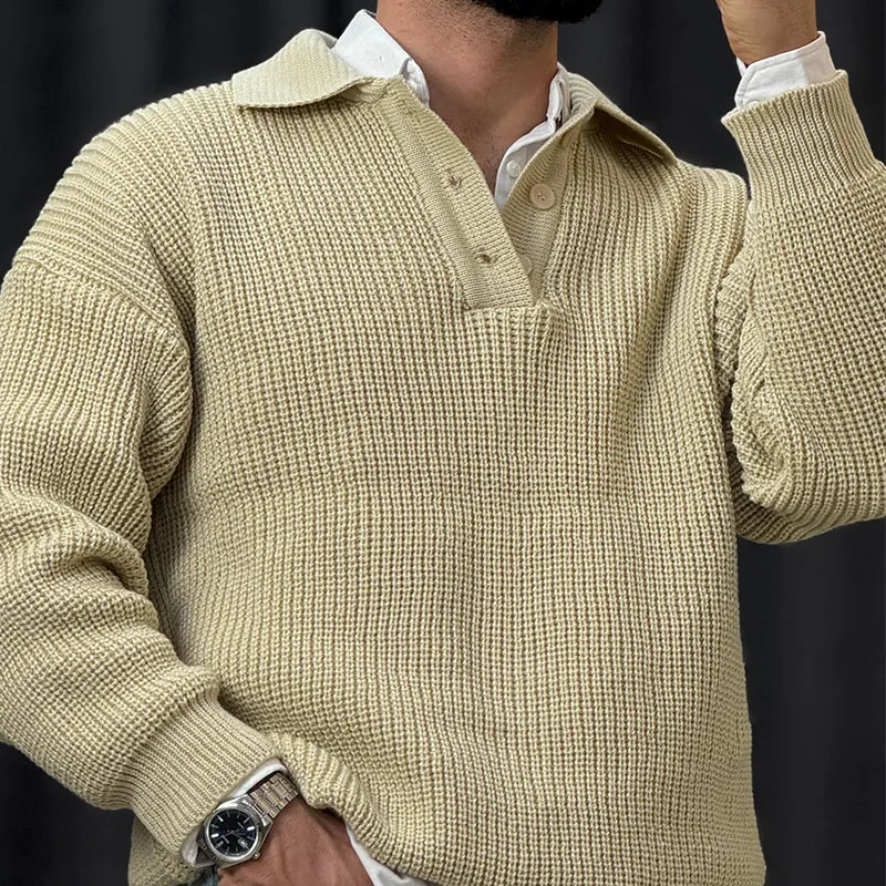 Men’s Winter Ultra-Soft Polo Neck Knit Jumper