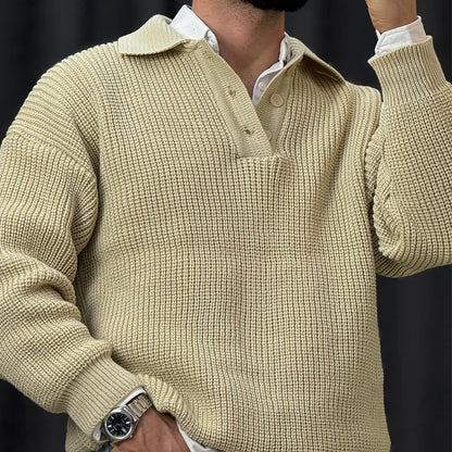 Men’s Winter Ultra-Soft Polo Neck Knit Jumper