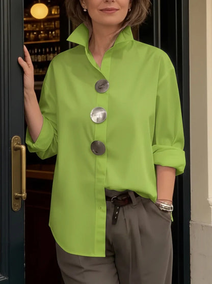 Women’s Stand Collar Button Detail Blouse