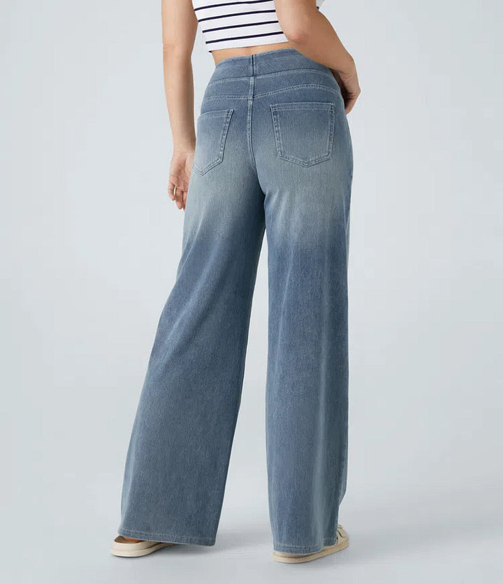Women’s High-Rise Ultra-Stretch Wide-Leg Jeans