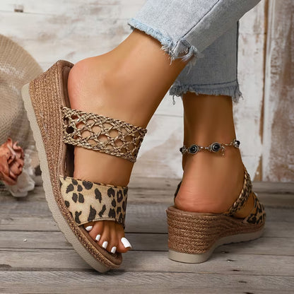 Women’s Double-Strap Wedge Mule Sandals