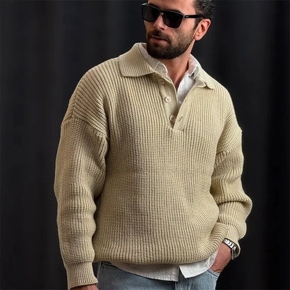 Men’s Winter Ultra-Soft Polo Neck Knit Jumper