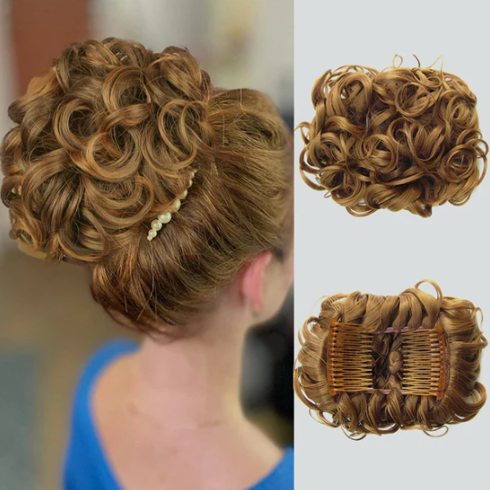 Women’s Messy Curly Bun Hair Extension Scrunchie