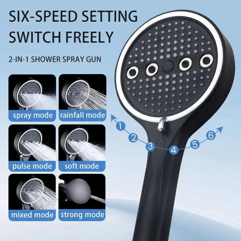 6-Mode High-Pressure Handheld Shower Set