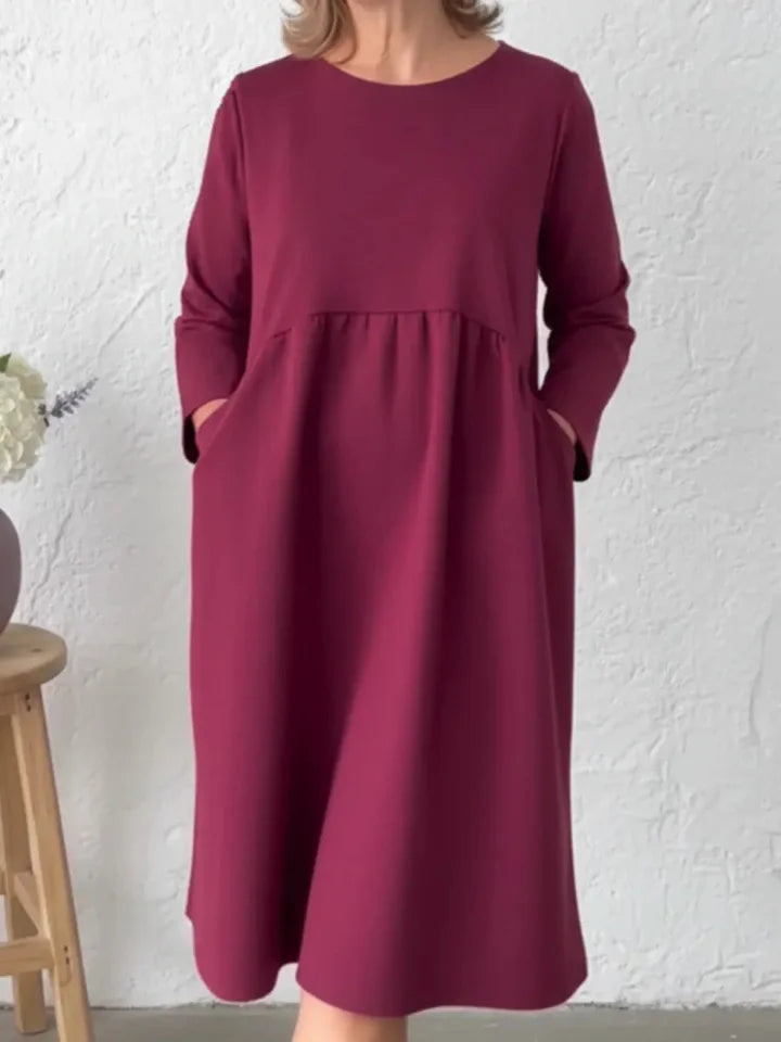 Women’s Relaxed Midi Pocket Dress With Soft Cotton Feel
