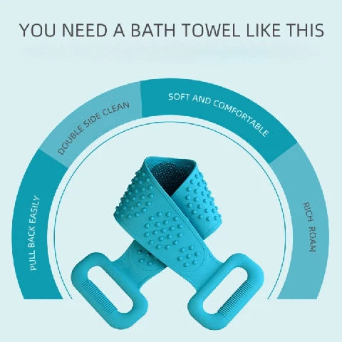 Flexible Silicone Back Scrubber with Handles