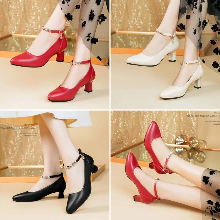 New high heels soft leather sole leather-look high heels women