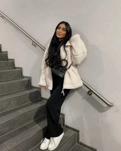 Oversized Fleece Zip-Up Jacket