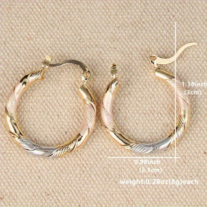 Women’s High-Contrast Polished Round Hoop Earrings