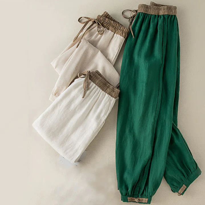 Women's Drawstring Cotton Harem Trousers
