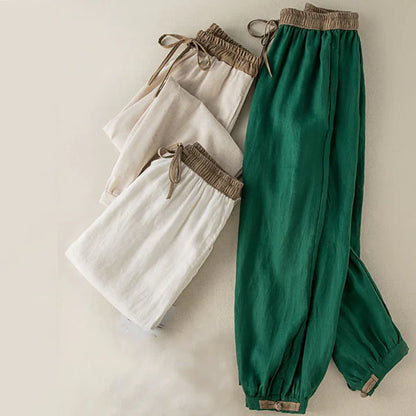 Women's Drawstring Cotton Harem Trousers