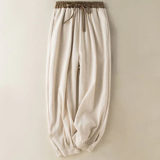 Women's Drawstring Cotton Harem Trousers