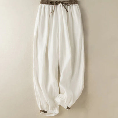 Women's Drawstring Cotton Harem Trousers