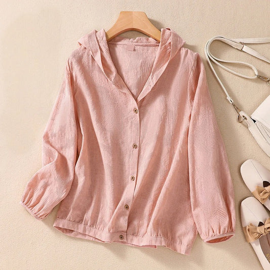 Lightweight Linen Hooded Shirt