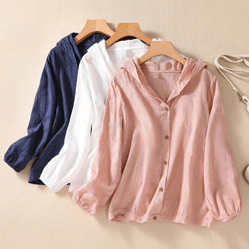 Lightweight Linen Hooded Shirt