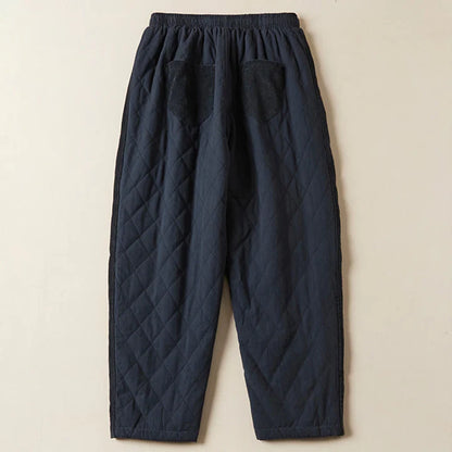 Women’s Diamond Quilted Thermal Cotton Harem Pants with Pockets