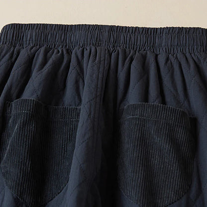 Women’s Diamond Quilted Thermal Cotton Harem Pants with Pockets