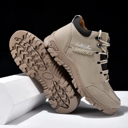 Men’s Full-Grain Supportive Leather-Look Boots