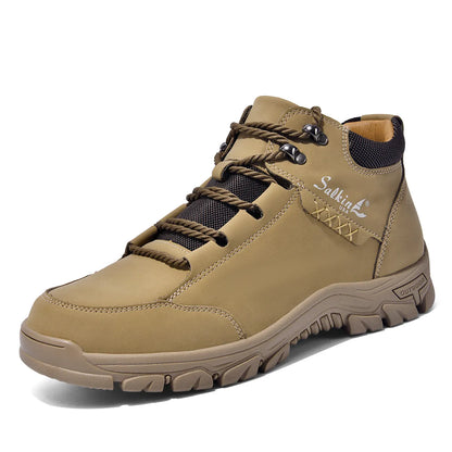 Men’s Full-Grain Supportive Leather-Look Boots