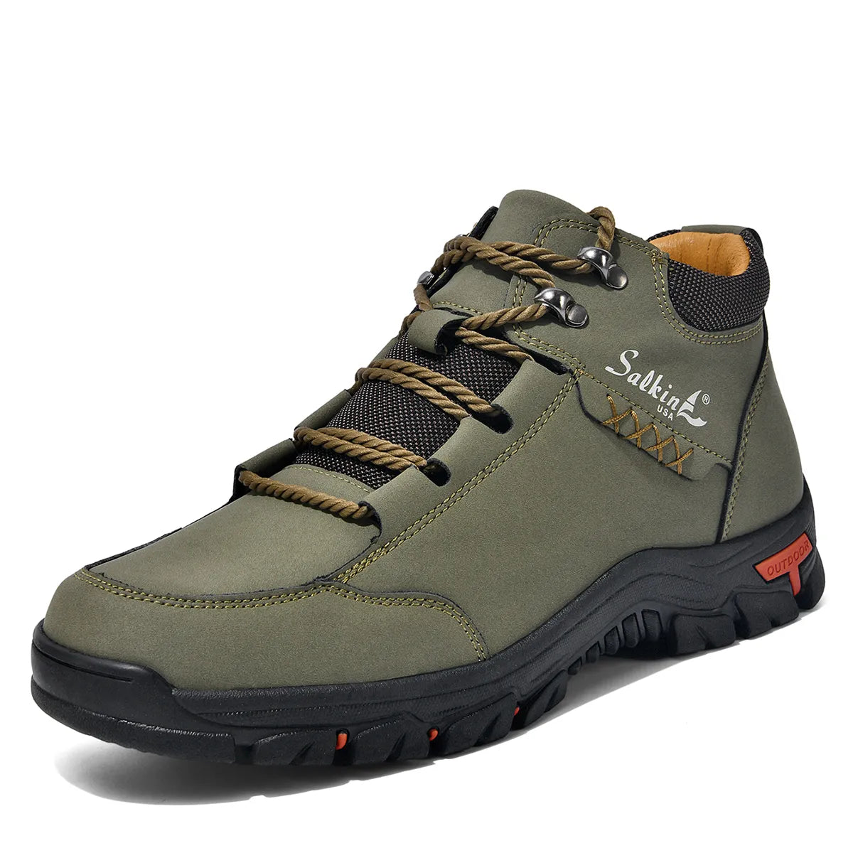 Men’s Full-Grain Supportive Leather-Look Boots