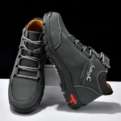 Men’s Full-Grain Supportive Leather-Look Boots